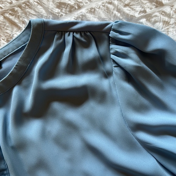 Ann Taylor baby blue mixed-media blouse - Picture 6 of 6